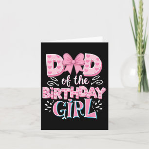 Cartão Pai Da Família Birthday Girl Pink Coquette Arco