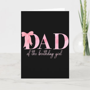 Cartão Pai Da Menina Do Aniversário Família Rosa Coquette