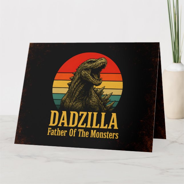Cartão Pai Dadzilla Do Dia de os pais Dos Monstros (Frente)