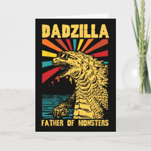 Cartão Pai Dadzilla Engraçado Pai Dos Monstros Vintage