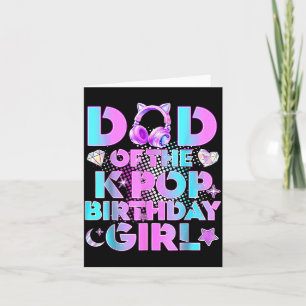 Cartão Pai das Meninas de Aniversário do K-Pop Amante de 