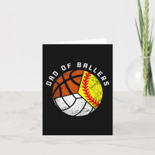 Cartão Pai De Ballers Diversão De Voleibol De Softball