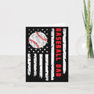 Cartão Pai de beisebol eua bandeira americana dia dos pai