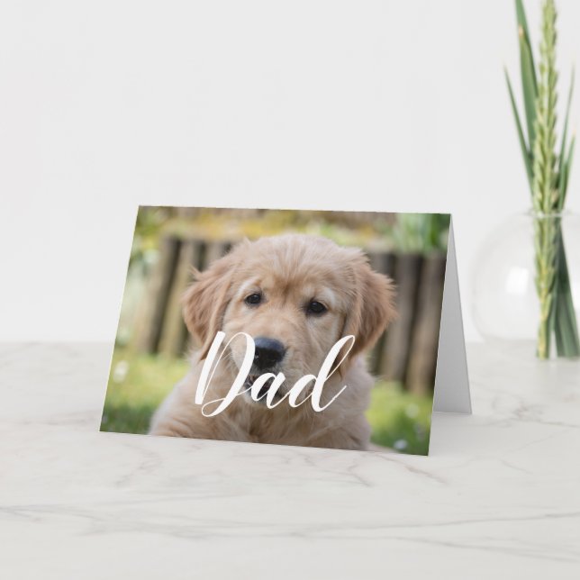 Cartão Pai de Cachorro Personalizado Foto Engraçada Feliz (Frente)