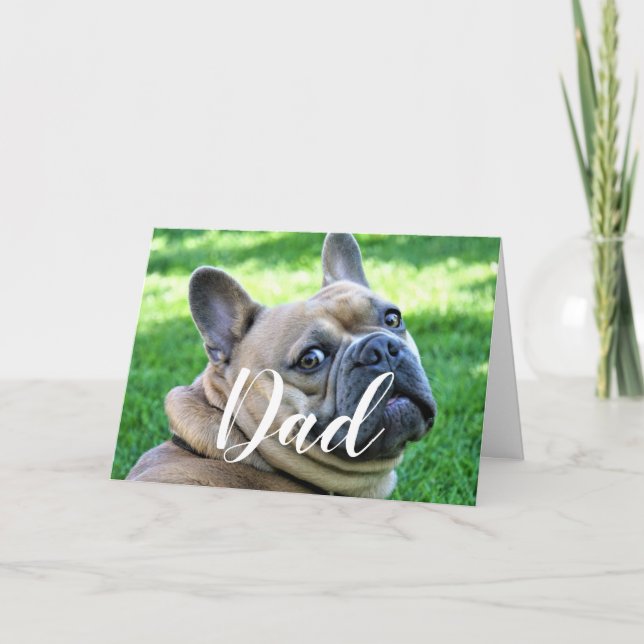 Cartão Pai de Cachorro Personalizado Foto Engraçada Feliz (Frente)