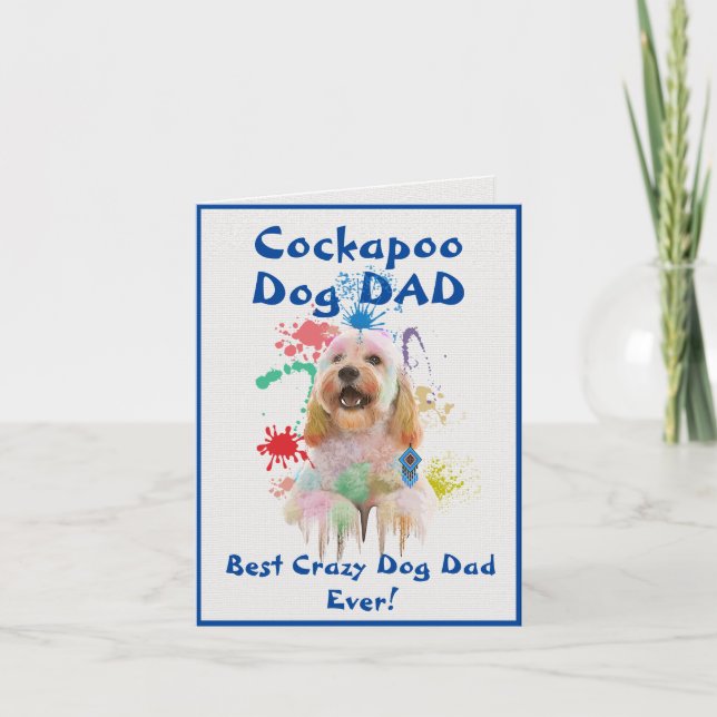 Cartão Pai de Cockapoo Personalizado Cachorro Mais Pai Lo (Frente)