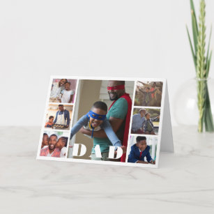 Cartão Pai de Colagem de Fotografias do dia de os pais