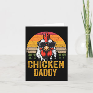 Cartão Pai de frango Vintage Farmer Engraçado Galinha Pai