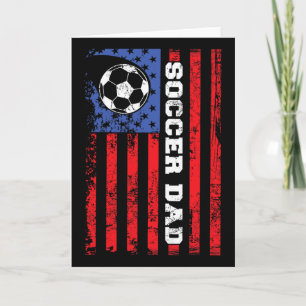 Cartão Pai de Futebol Bandeira dos EUA Todos os Pais Amer