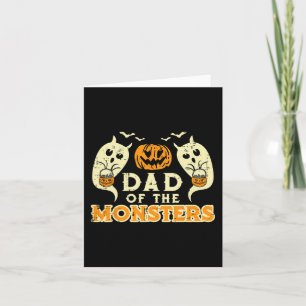 Cartão Pai De Halloween De Monstros Engraçados Figurinos