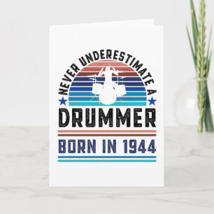 Cartão Pai de Presente de Drummer 1944 80 Birthday
