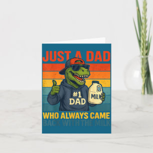 Cartão Pai Dinossauro Piada de Leite Retro Engraçado Dia 
