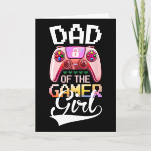 Cartão Pai Do Aniversário Do Jogo De Vídeo Da Gamer Girl