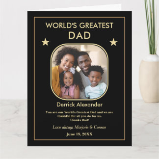 Cartão Pai do Mundo Dia dos Pais Foto Grande Personalizad