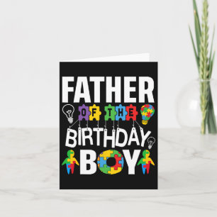 Cartão Pai Do Pai Autismo Do Garoto De Aniversário