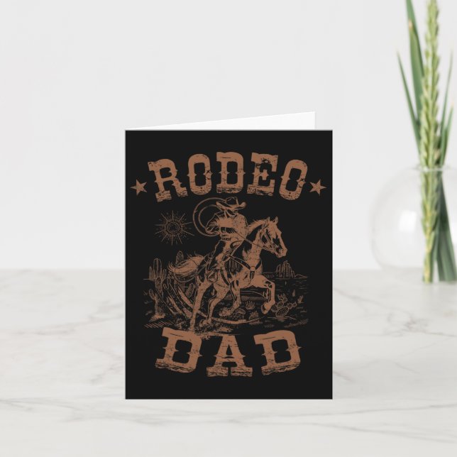 Cartão Pai do Rodeio Ocidental Cowboy Papai Família Combi (Frente)