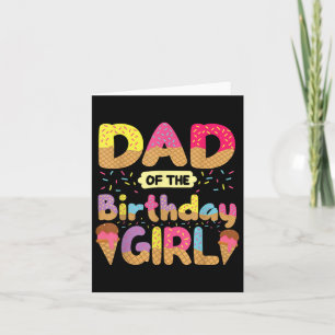 Cartão Pai Dos Sorvetes Da Família Birthday Girl
