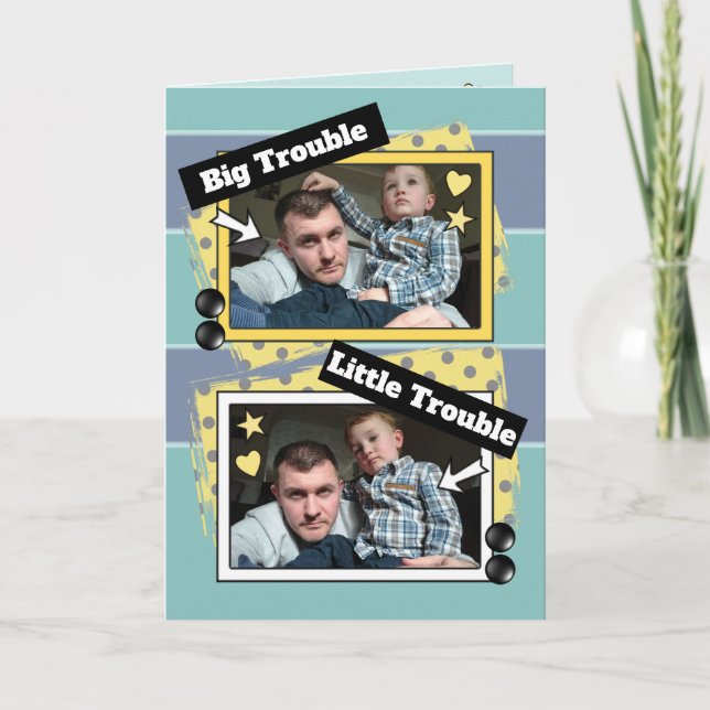 Cartão Pai e eu foto verde e amarela (Frente)