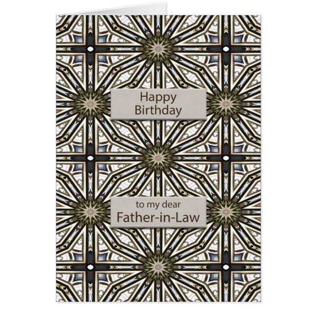 Cartão Pai em Direito Abstrato Mandala Design (Frente)