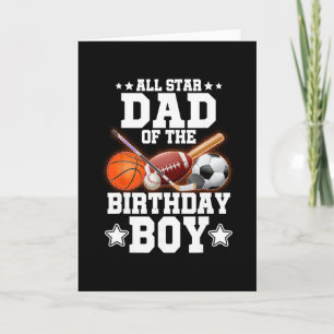 Cartão Pai Estrela do Menino de Aniversário Sketll Futebo