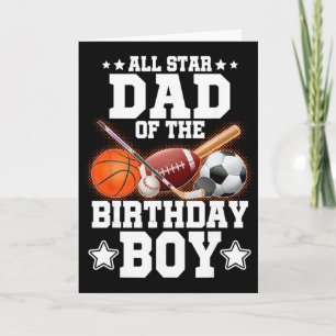 Cartão Pai Estrela do Menino do Aniversário Sketll Futebo