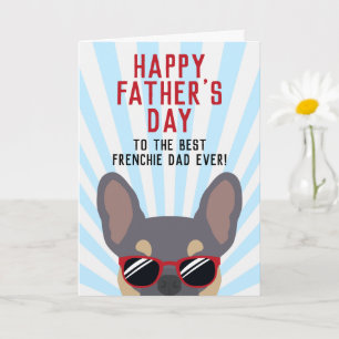 Cartão Pai Francês Dia dos Pais Lilac e Tan French Bulldo