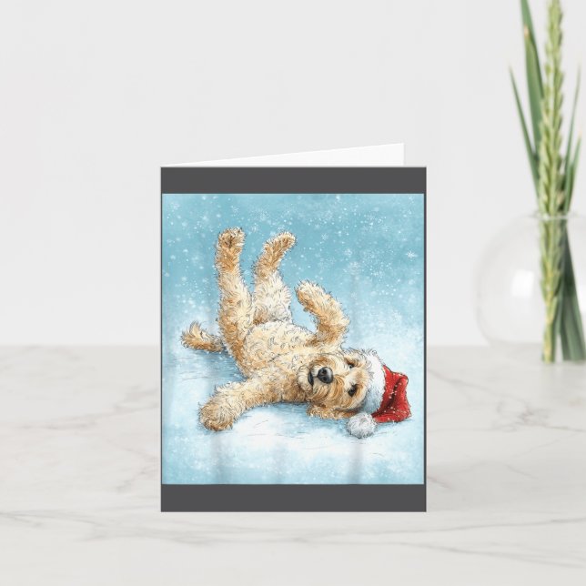 Cartão Pai Goldendoodle de Natal Masculino (Frente)