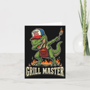 Cartão Pai Grelhando Churrasco Dinossauro Engraçado Dia d