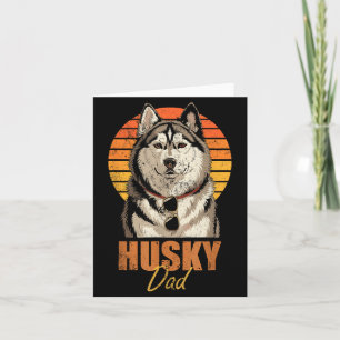 Cartão Pai Husky Legal com Estilo Retrô Divertido Amantes