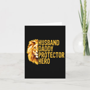 Cartão Pai Leão Engraçado Husnd Papai Protetor Herói Pais