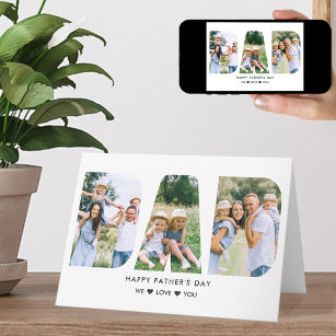 Cartão PAI - Letra Cutout Photo Collage Dia de os pais