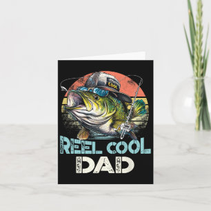 Cartão Pai Muito Legal de Pesca Vintage Retro Dia dos Pai