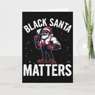 Cartão Pai Natal Afro-Americano Roupa de Natal de Homem