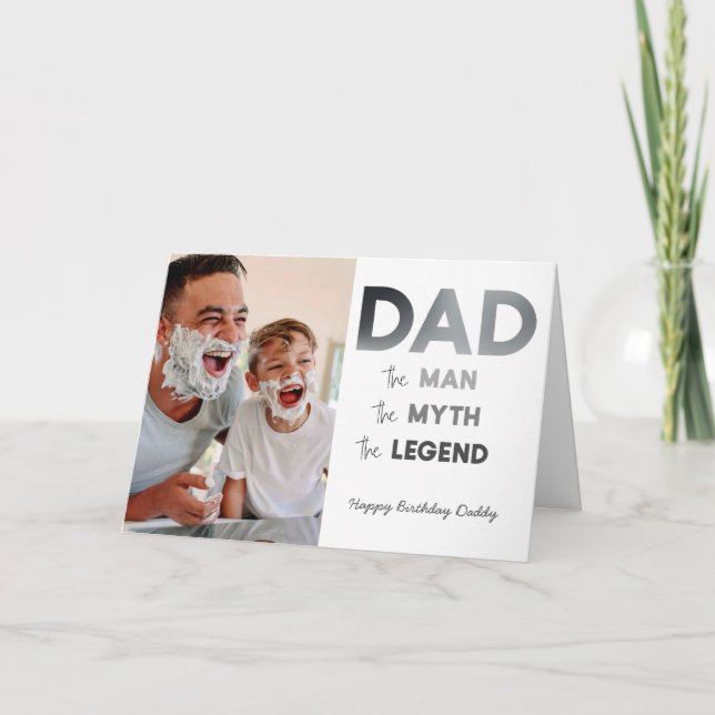 Cartão PAI O Homem Mito A Cinza Da Legenda Foto Feliz Ani (Frente)