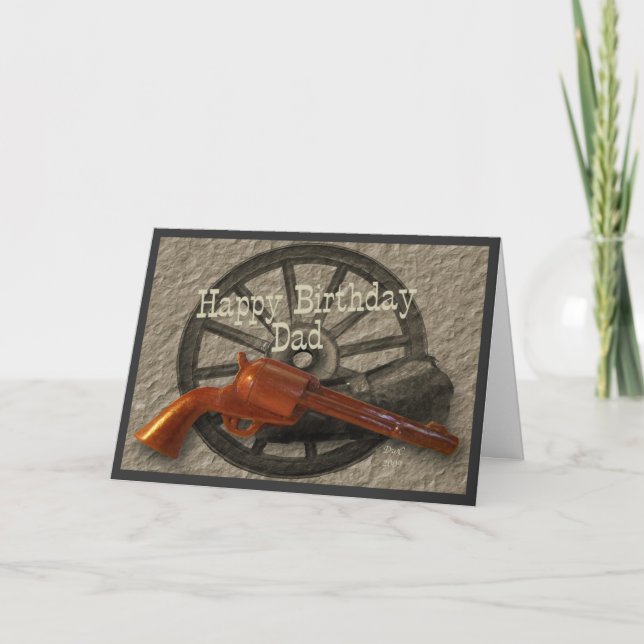 Cartão Pai ocidental selvagem do feliz aniversario do ~ (Frente)