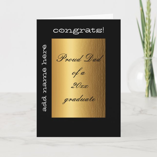 Cartão Pai orgulhoso de um ano de graduação (Frente)