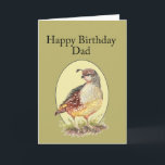 Cartão Pai, pássaro das codorniz de Califórnia da<br><div class="desc">gene,  pássaro das codorniz de Califórnia da aguarela do aniversário do pai</div>
