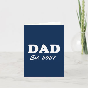 Cartão Pai personalizado data estabelecida azul marinho b