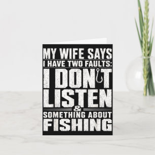 Cartão Pai pescador engraçado para marido da esposa dia d
