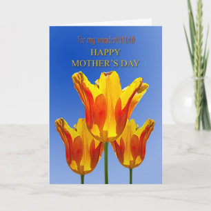 Cartão Pai, placa de Dia de as mães, tulipas cheio de sol