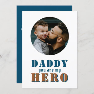 Cartão Pai que seja o meu Pai Herói Foto do Pai