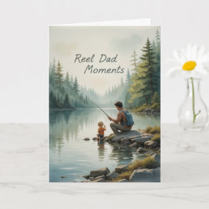 Cartão Pai Real Aciona Pesca Dia de os pais Lago