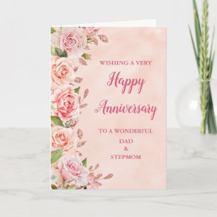 Cartão Pai rosa e Aniversário de Casamento Stepman