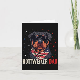 Cartão Pai Rottweiler Engraçado EUA Estrelas 4 De Julho D