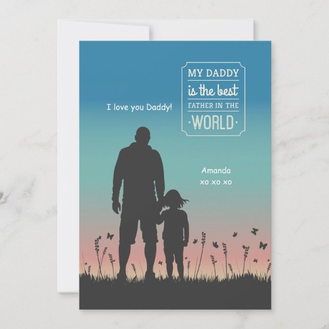 Cartão Pai Silhouette Greeting Card (Frente)