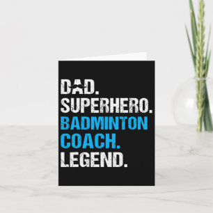 Cartão Pai Super-herói Treinador de Badminton Engraçado T