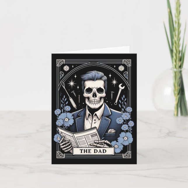 Cartão Pai Tarot Card Skeleton Dia de os pais Skull Pai C (Frente)