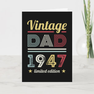 Cartão Pai Vintage 1947 80 Birthday Gift Men Retro
