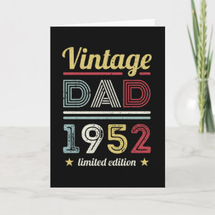 Cartão Pai Vintage 1952 70 Birthday Gift Men Retro