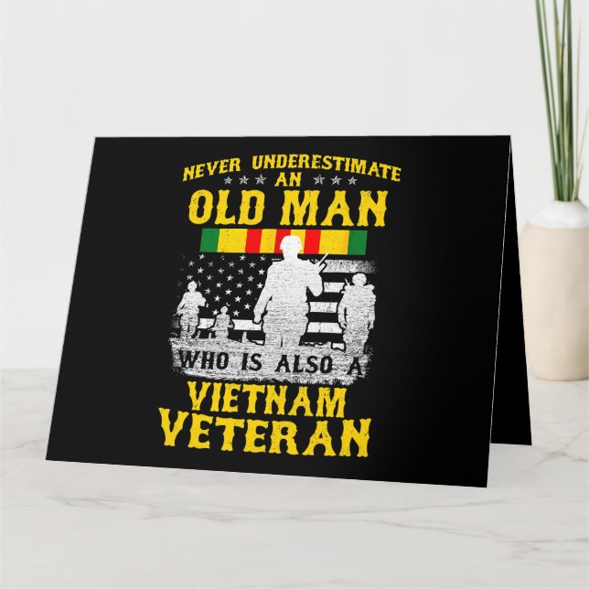 Cartão Pai Vovô Vietnã Vintage Camisas Veteranas (Frente)